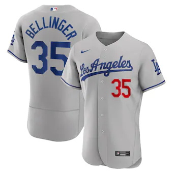 mens nike cody bellinger gray los angeles dodgers road auth